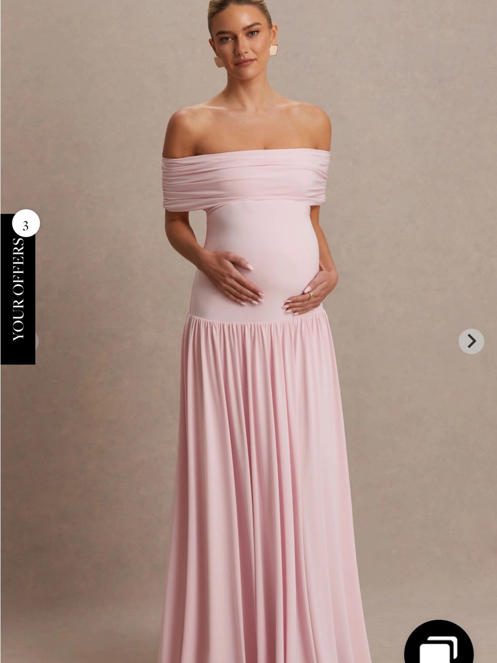 Club L London Maternity Juliette Maxi Dress – Blush Pink